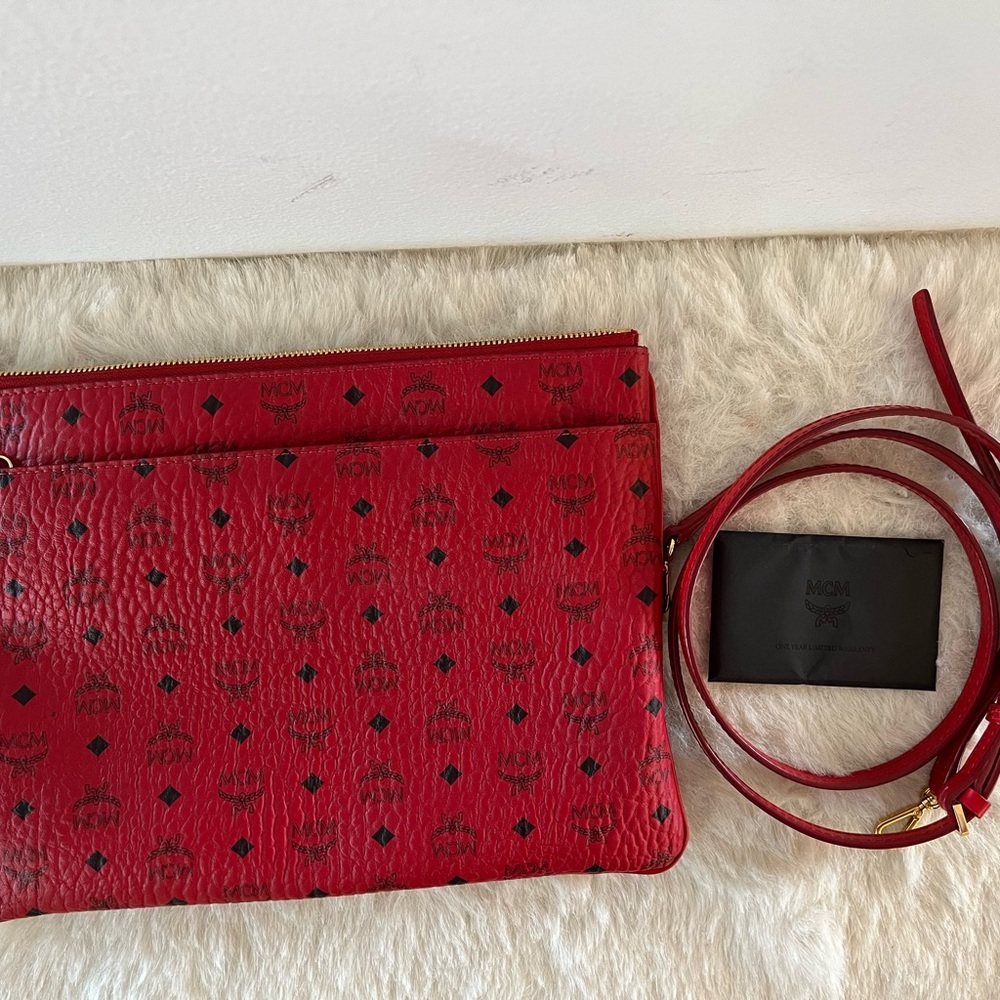 AUTHENTIC RED MCM CROSSBODY
